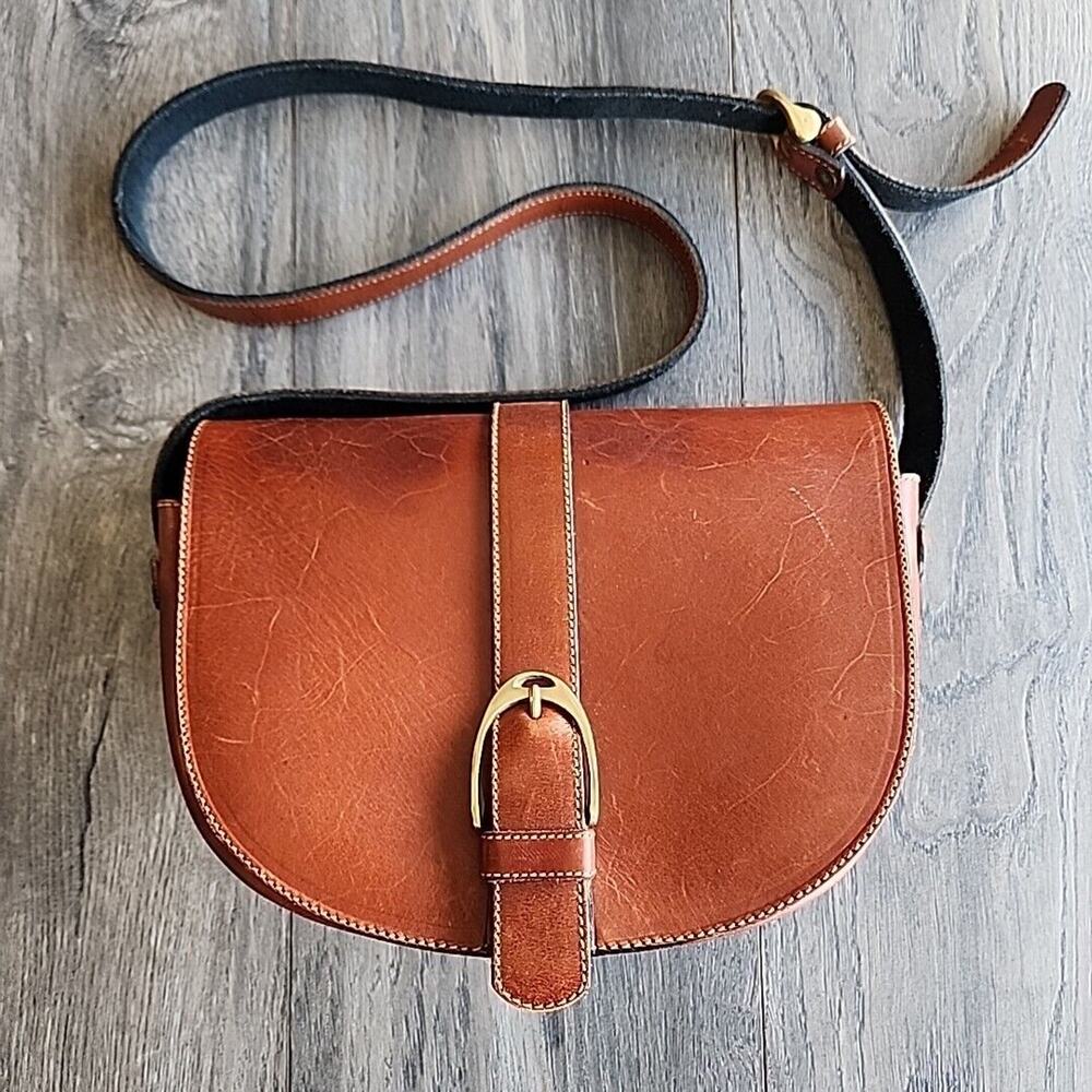 Brown Genuine Leather Equestrian Shoulder Bag Equestrian Gear made in Argentina - Picture 1 of 8